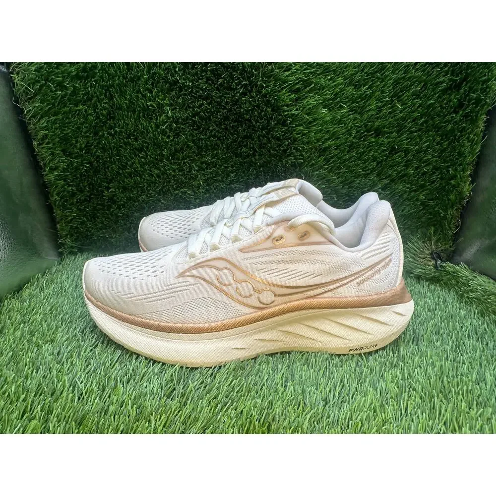 Saucony Ride 18 S11000-104 Athletic Sneaker Women's 7 Beige Mesh Jogging Running